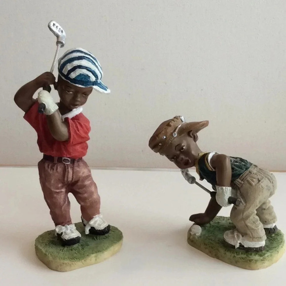 Stylist Black Boys Golf Figurines by UG - Picture 2 of 9